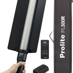 Prolite PL500R with Remote | Dual-Side LC Stick Lighting (CCT, RGB/HSI, 15FX), Barndoor, 6000 lx Camera LED Light-38