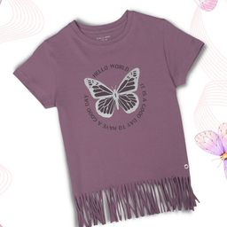 Gini and Jony Infant Girls Typography Printed Cotton Fringed Top-image-82