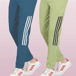 Pack of 2 Men Striped Multicolor Track Pants-image-4