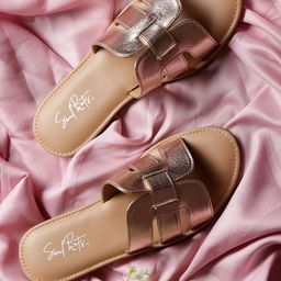 Soul Roots Solid Slip-On Open Toe Flats image 1