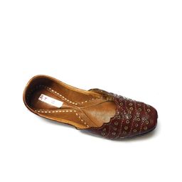 Ta Chic Embroidered Square Toe Leather Mojaris-46