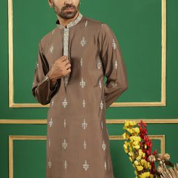 Jompers Floral Embroidered Mandarin Collar Straight Kurta-picture-51