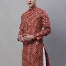 SOJANYA Floral Printed Cotton Linen Kurta-image-76