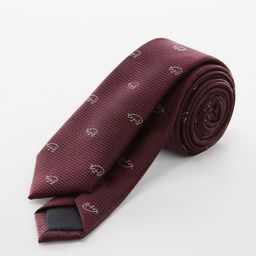 MANGO MAN Woven Design Skinny Tie-image-58