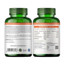 Simply Herbal Glutathione 60 Capsules & Vitamin-C 120 Tablets Combo,  Unflavoured  2 Piece(s)/Pack  image 1