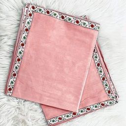 UrbanArts Peach-Coloured & White Set of 2 Floral 300 GSM Single Bed Dohar-7