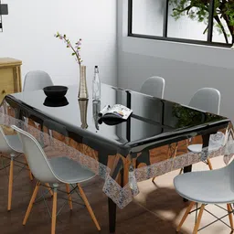 Clasiko Silver Transparent 8-Seater Anti Slip Table Covers-image-29