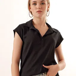 BIGDART Shirt Collar Cape Sleeves Casual Top-picture-8