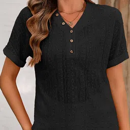 StyleCast x Revolte Mandarin Collar Extended Sleeves Top-image-78
