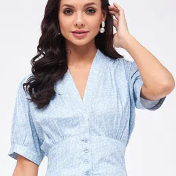 Harpa Floral Printed Puf Sleeves Top-image-19