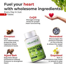 Health Veda Organics Coenzyme Q10 (CoQ10),  60 capsules  image 3
