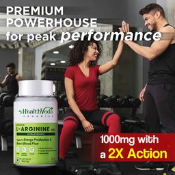 Health Veda Organics L Arginine 1000 mg,  60 capsules  image 1