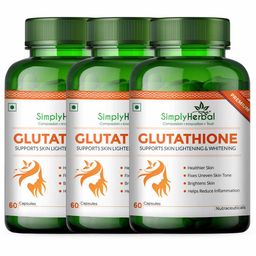 Simply Herbal Glutathione,  Unflavoured (Pack of 3)  60 capsules -28