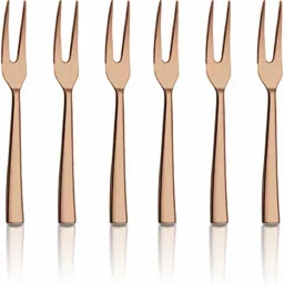 Lotus Plain Rose Gold PVD Coating Fruit Fork Stainless Steel Cutlery Set-image-38