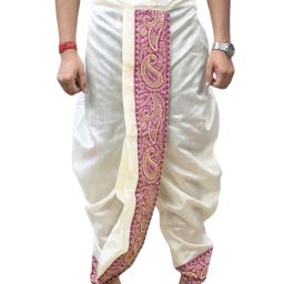 GOURI COLLECTIONS Ready To Wear Pant System MARWADI EMBROIDERED Embellished Men Dhoti-image-74