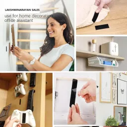 lakshminarayan sales Hook and Loop Strips with Adhesive 1x4 inch, Strong Back Fasten Mounting Tape Stick-on Velcro image 5
