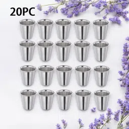 Pack of 20 Stainless Steel 20Pc Stainless Steel Tea/Coffee Cups mirror finish Heavy Guage 100ml-image-93
