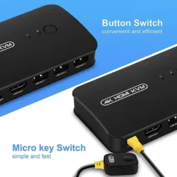 Etzin HDMI USB KVM Switch 2 Port Selector Box for 2 Computers Share Keyboard Mouse 0 cm KVM Console image 2