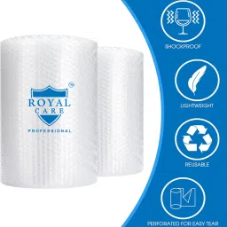royal care professional Bubble Wrap Sheet 100CM x 2500CM – Extra-Long 80 GSM With Fragile Stickers Security Bag image 2