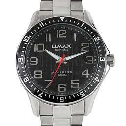 Omax Men Black Dial Watch SS121-13