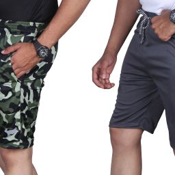 Pack of 2 Solid Men Multicolor Sports Shorts-image-45