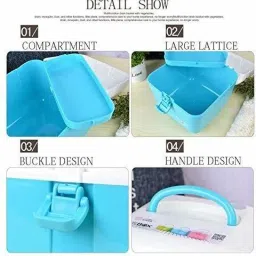 ladila no Medical First Aid Kit Emergency Medicine Storage Box Baby Drugs Medicine Chest with Handle & Removable Tray Pill Box Pill Box image 3