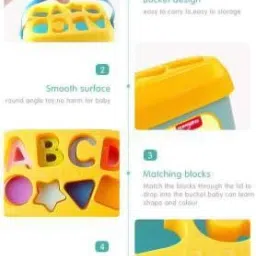 hkc house Baby's First Alphabet & Block Shape Sorting Blocks Learning, Educational And Mind Activity Game Toys with 16 Alphabet & Shape Blocks Toys Kids & Baby Girl-Boy (Multicolor) image 3