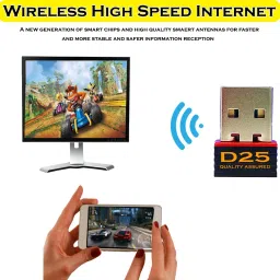 D25 950Mbps Portable High Speed Long Range Nano WiFi Dongle, Connector, Receiver 802.11B/G/N 2.0 Wireless Wi Fi 2.4GHz Wireless LAN Network Card External for PC Desktop Laptop USB Adapter image 4