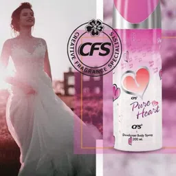 CFS Pure Heart & Black Set Of 2 Long Lasting Deodorant Body Spray - 200ml Each image 3
