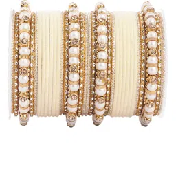 leshya Set Of 32 Brass-Plated Stone-Studded & Beaded Bangles-87