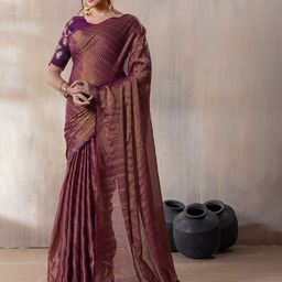 Rhey Striped Embroidered Saree-image-62