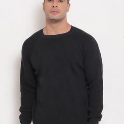 Red Tape Men Black Self Design Sweater-image-62