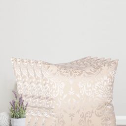 Home Cream-Coloured & Silver-Toned Set of 5 Self Design Square Cushion Covers-87