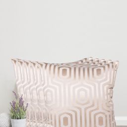 Home Cream-Coloured & Gold-Toned Set of 5 Self Design Square Cushion Covers-94