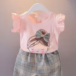 YK Girls Printed T-shirt with Shorts-picture-23