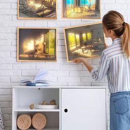 XERGY Brown Wooden Paintings Wall Art-image-91