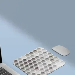 RISH White & Grey Printed Non-Slip-Resistant Rubber Mouse Pad-40