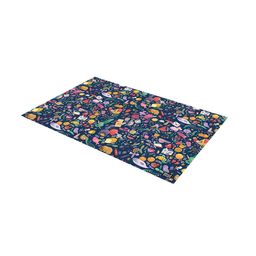 Alicia Souza Navy Blue & Red Wonderful World Print Desk Mat-31