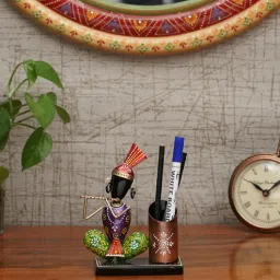 craft tree Metal Handpainted Decorative Musician Pen Stand Showpiece in Multicolor-picture-41