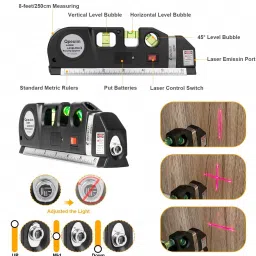 banistrokes level Laser Level Line Tool Kit Magnetic Carpenter's Level level Laser Level Line Tool Kit Magnetic Carpenter's Level (10 cm) Magnetic Line Level image 2