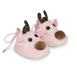 mothercare Infant Girls Pink Socktop Deer Embroidered Booties-image-78
