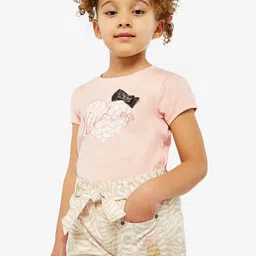 mothercare Girls Cream-Coloured Printed Slim Fit Shorts-image-8
