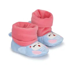 mothercare Infant Boys Pink & Blue Socktop Cartoon Embroidered Booties-24