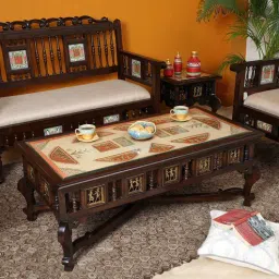 mudramark from pepperfry Vanam Teak Wood Coffee Table in Walnut Finish-picture-44
