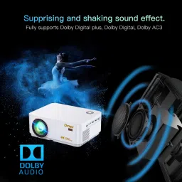 Omex 4K Android Dolby Audio Dual Wifi 5G BT5.0 6D Keystone E-Focus 9500LM ( 750 ANSI) (9500 lm / 2 Speaker / Wireless / Remote Controller) Portable Projector image 4