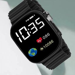 Digital Watch - For Boys & Girls SHYA305- Black Dial Black Silicone Strap Watch for Kids-image-6