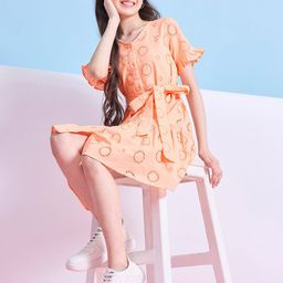 Stylo Bug Girls Printed Embroidery A-Line Dress-image-28