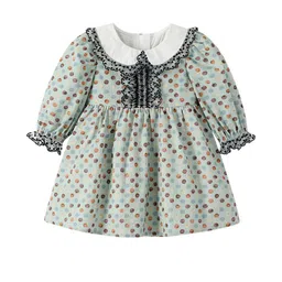 StyleCast Girls Polka Dot Print Peter Pan Collar Long Sleeves Knee Length A Line Dress-picture-16