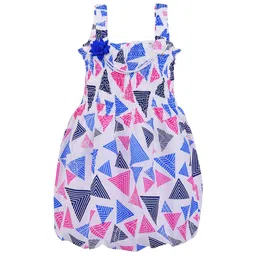 Wish Karo Girls Blue & Pink Printed A-Line Dress-image-77