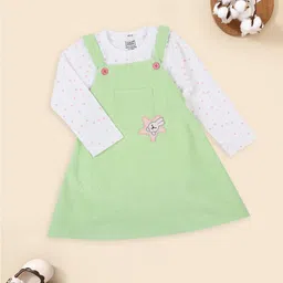 MeeMee Girls Cotton Pinafore Dress with T-shirt-image-56